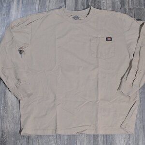 Dickies Sz Large - Desert Sand Lightweight Longsleeve Pocket Shirt Gently Worn